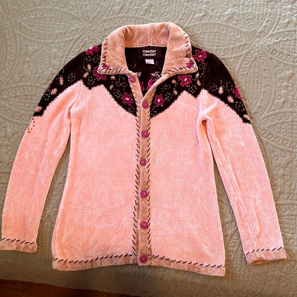 Pink Button Down Sweater by Sweater Sweater